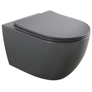 Унітаз підвісний Mixxus Premium ELLIPSE-0309-T1 GRAY 530x360x350mm система змиву TORNADO 1.0 (MP6655)