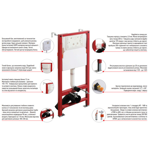 Комплект: Mixxus Premium Ellipse-SET-2101 (2 ящ) Унітаз система змиву Tornado 3.0+ Інсталяція Koer KT-0404 + панель KT-0604-03 White (MP6667)