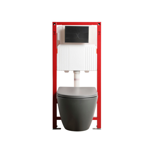 Комплект: Mixxus Premium Ellipse-SET-2101 Gray (2 ящ) Унітаз система змиву Tornado 3.0+ Інсталяція Koer KT-0404 + панель KT-0604-07 Gun Gray (MP6668)