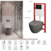 Комплект: Mixxus Premium Ellipse-SET-2101 Gray (2 ящ) Унітаз система змиву Tornado 3.0+ Інсталяція Koer KT-0404 + панель KT-0604-07 Gun Gray (MP6668)
