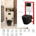 Комплект: Mixxus Premium Bevel-SET-2101 Black (2 ящ) Унітаз система змиву Tornado 1.0+ Інсталяція Koer KT-0404 + панель KT-0604-05 Black Mat (MP6669)