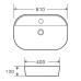 Раковина накладна Mixxus Premium ELLIPSE-0204 600х380х115mm з отвором під змішувач (MP6679)