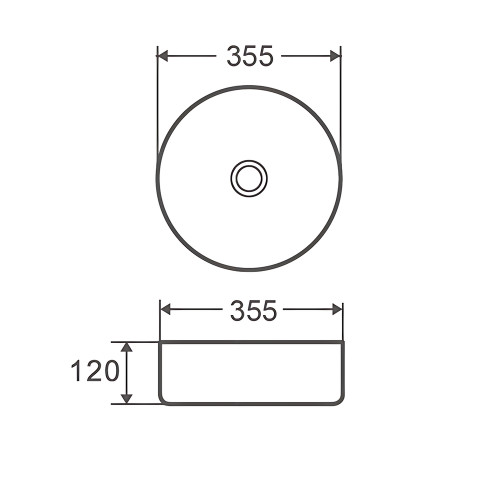 Раковина накладная Mixxus Premium TOPPER-0102 365х365х125mm (MP6680)