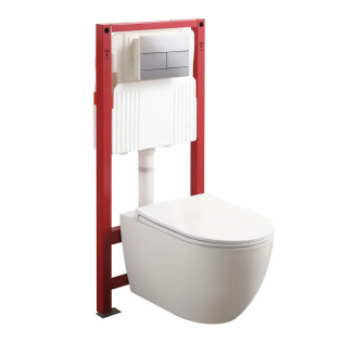 Комплект: Mixxus Premium Ellipse-SET-2102 (2 ящ) Унітаз система змиву Tornado 3.0+ Інсталяція Koer KT-0404 + панель KT-0604-01 Chrome (MP6690)