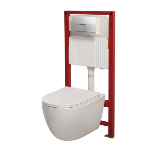 Комплект: Mixxus Premium Ellipse-SET-2102 (2 ящ) Унітаз система змиву Tornado 3.0+ Інсталяція Koer KT-0404 + панель KT-0604-01 Chrome (MP6690)