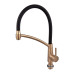 Змішувач для кухні MIXXUS PREMIUM ROSSI 017 BRUSHED GOLD REFL.BLACK (Колір матове золото+силік. вилив чорний) (MP6723)