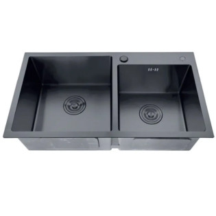 Мийка з нерж. сталі ZERIX ZH7843D-215 NANO-BLACK (3.0/0.8) (MX1594)