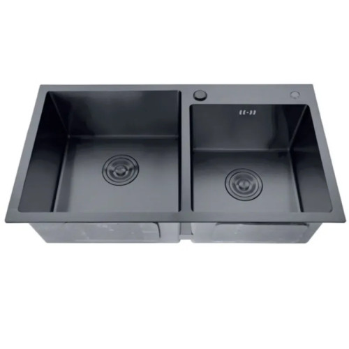 Мийка з нерж. сталі ZERIX ZH7843D-215 NANO-BLACK (3.0/0.8) (MX1594)