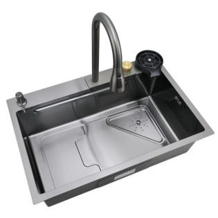 Мийка Mixxus Premium MH7246-SET-01 Nano-Black із вбудованим змішувачем (MX1696)