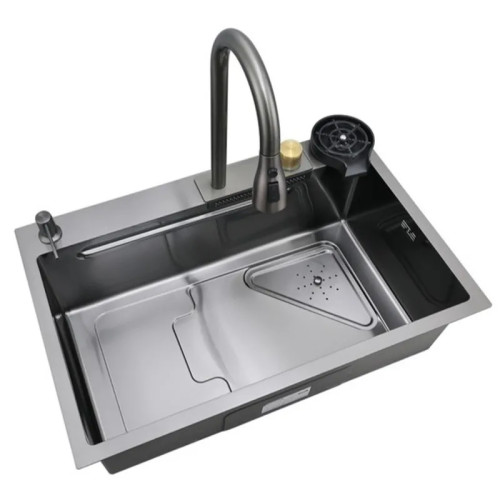 Мийка Mixxus Premium MH7246-SET-01 Nano-Black із вбудованим змішувачем (MX1696)