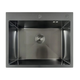 Мийка MIXXUS MH6050 DECOR GRAPHITE (MH6050 DECOR NANO-BLACK) (3.0/0.8) з нерж. сталі (колір графіт) (MX1934)