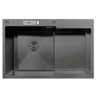 Мийка MIXXUS MH7849L-HK GRAPHITE (MH7849L-HK NANO-BLACK)(3.0/0.9) з нержавіючої сталі 