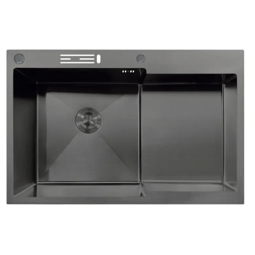 Мийка MIXXUS MH7849L-HK GRAPHITE (MH7849L-HK NANO-BLACK)(3.0/0.9) з нержавіючої сталі 