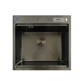 Мийка Mixxus MH5050-SK Nano-Black з н.ст. зі сходинкою для сушарки, з підст.під ножі (графіт) (MX1940)