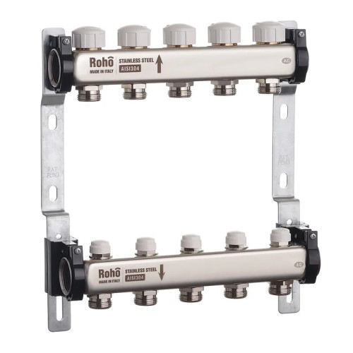 Коллектор с термостатическими и запорными клапанами Roho R805-05 - 1