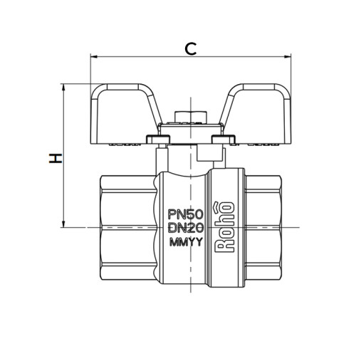 Кран кульовий Roho R100-100 - 1