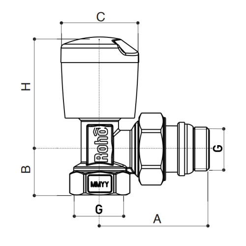 Кран радіаторний Roho R5551-050 - 1/2