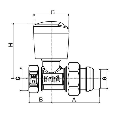 Кран радіаторний Roho R5560-050 - 1/2
