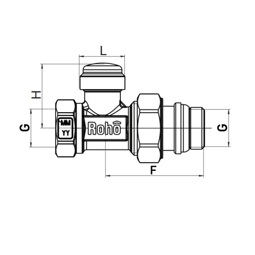 Кран радиаторный Roho R5260-050 - 1/2