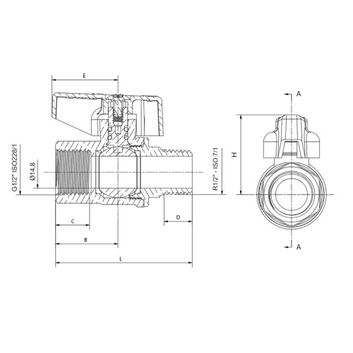 Кран кульовий ГАЗ, ручка 