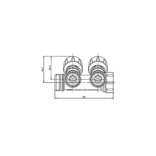 Колектор з регулюючими вентилями на 2 вих. Roho R809-02 - 3/4