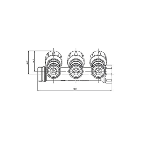 Колектор з регулюючими вентилями на 3 вих. Roho R809-03 - 3/4