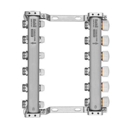 Коллектор с термостатическими и запорными клапанами Roho R805-06M - 1