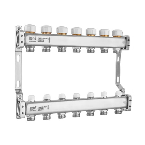 Коллектор с термостатическими и запорными клапанами Roho R805-07M - 1