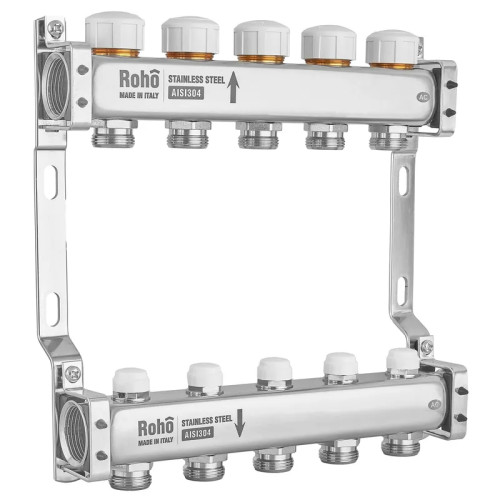 Коллектор с термостатическими и запорными клапанами Roho R805-05M - 1