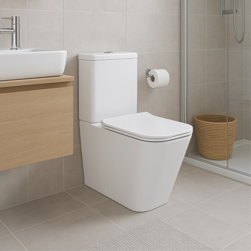 Унітаз-компакт Qtap Crow безободковий з сидінням Soft-close QT05222170W