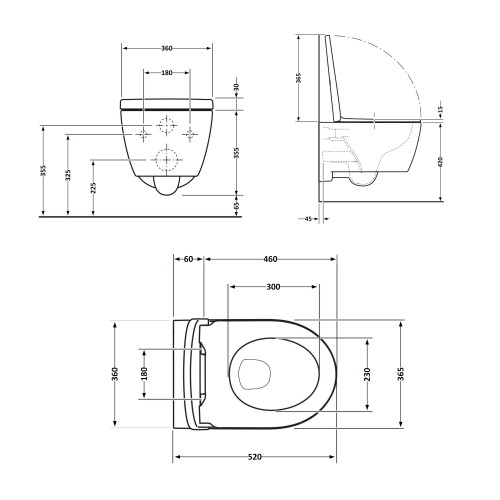 Унітаз підвісний Qtap Swan безободковий з сидінням Soft-close QT16335178W