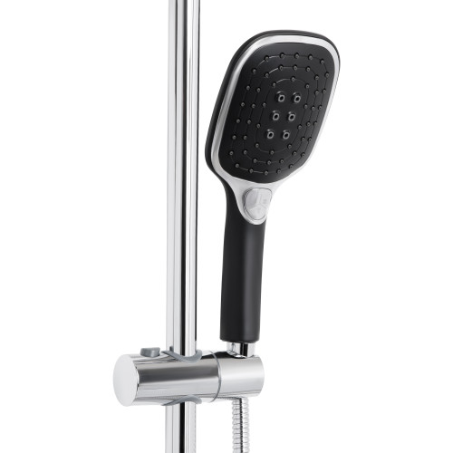 Душова система універсальна Qtap Grand на три споживачі (з виливом) QTGRABCR1004 Chrome/Black
