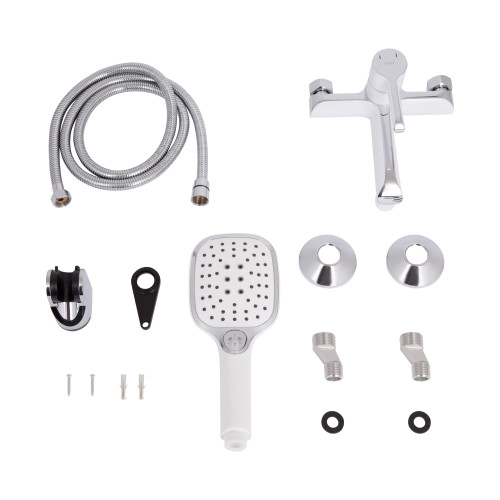 Змішувач для ванни Qtap Grand (з душовим гарнітуром) QTGRAWCR006 Chrome/White