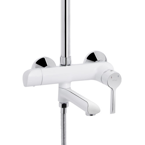 Душова система універсальна Qtap Grand на три споживачі (з виливом) QTGRAWCR1004 Chrome/White
