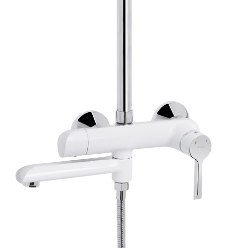 Душова система універсальна Qtap Grand на три споживачі (з виливом) QTGRAWCR1004 Chrome/White