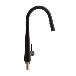 Змішувач для кухні Qtap Evicka з висувним зливом QTEVI9135103UB Black Matt