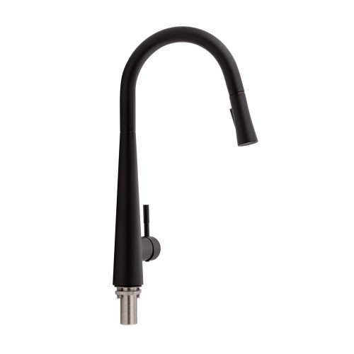 Змішувач для кухні Qtap Evicka з висувним зливом QTEVI9135103UB Black Matt