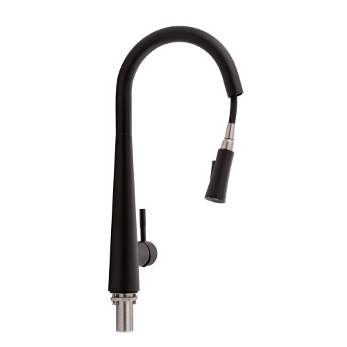 Змішувач для кухні Qtap Evicka з висувним зливом QTEVI9135103UB Black Matt
