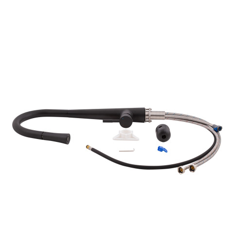 Змішувач для кухні Qtap Evicka з висувним зливом QTEVI9135103UB Black Matt