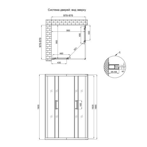 Душова кабіна Qtap Taurus CRM1011SC6 100x100 см, скло Clear 6 мм, покриття CalcLess без піддону