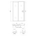 Душові двері в нішу Qtap Taurus CRM2011-12.C6 110-120x200 см, скло Clear 6 мм, покриття CalcLess