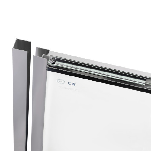 Душові двері в нішу Qtap Taurus CRM2013-14.C6 130-140x200 см, скло Clear 6 мм, покриття CalcLess