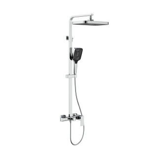 Душова система для кабіни Qtap Capricorn на три споживачі (з виливом) 53103KNC Chrome