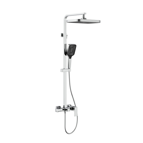 Душова система для кабіни Qtap Capricorn на три споживачі (з виливом) 53103KNC Chrome