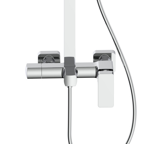 Душова система для кабіни Qtap Capricorn на три споживачі (з виливом) 53103KNC Chrome