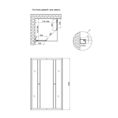Душова кабіна Lidz Wawel SC80x80.SAT.LOW.FR, скло Frost 4 мм без піддону
