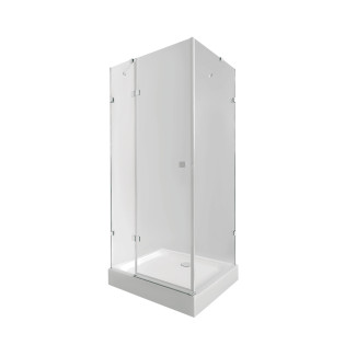 Набір Qtap душова кабіна Capricorn CRM1099SC6 Clear 2020x900x900 мм + піддон Tern 309912C 90x90x12 см із сифоном