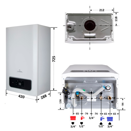 Котел газовий Thermo Alliance EWA 24 кВт (Двоконтурний, Condensing)