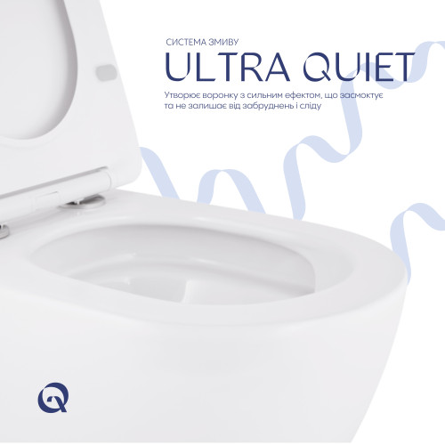 Унітаз підвісний Qtap Robin New безободковий з сидінням Soft-close QT13332381АSW