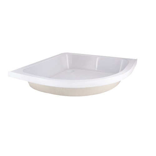 Lidz Latwa SC90x90.SAT.MID.FR Душова кабіна напівкругла, скло Frost 4 мм + Lidz Душовий піддон KAPIELKA ST90x90x26, з панеллю